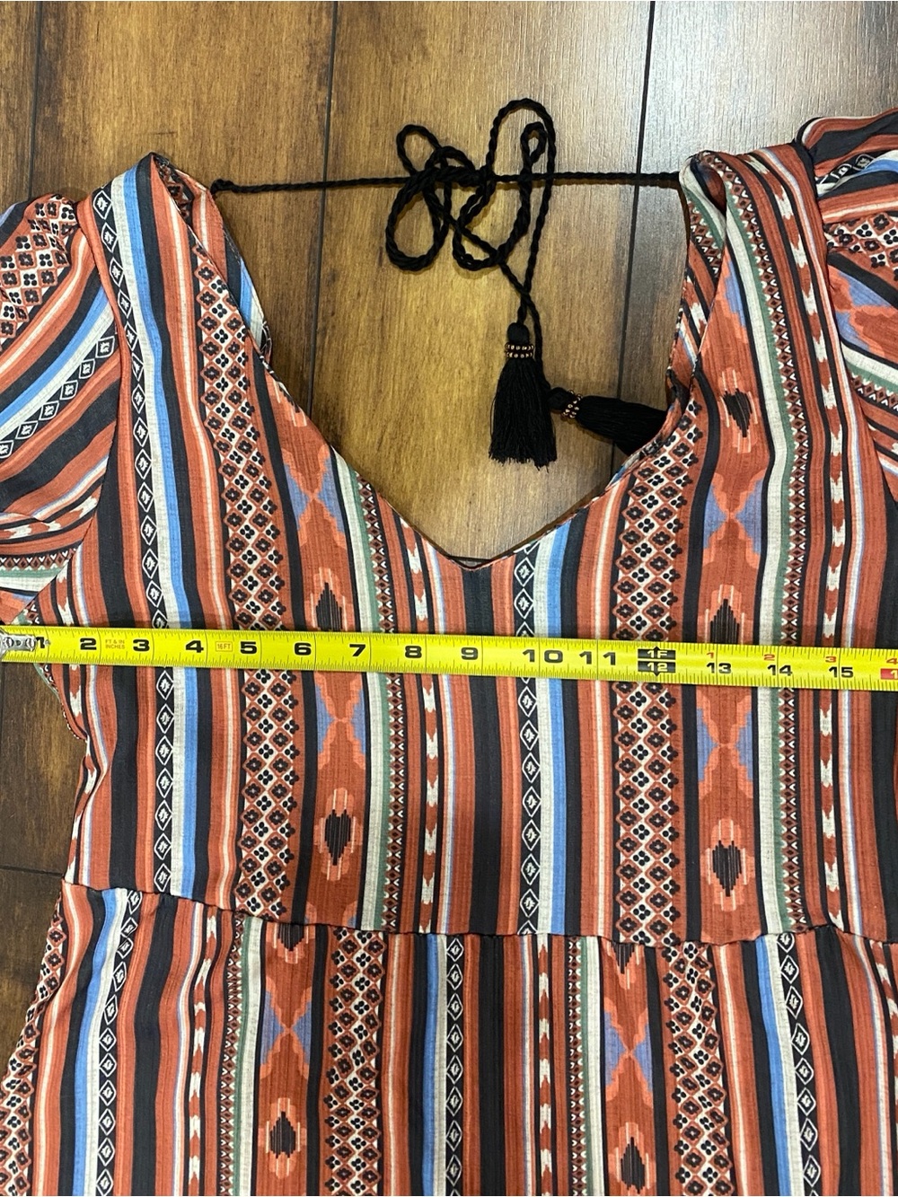 Dex Rust Multi-Stripe Ruffle Mini Dress - Picture 5 of 5